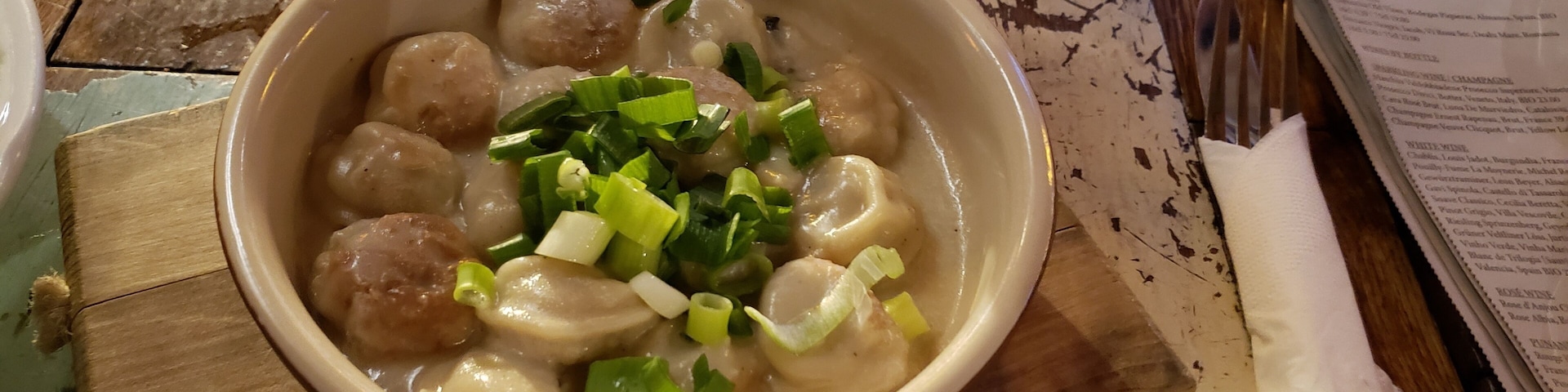 Mmmmmutton dumplings at F-Hoone, restaurant in Kalamaja in a renovated factory.