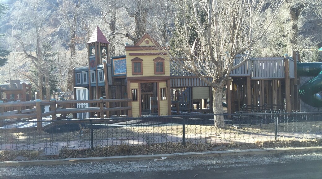 A kids play area in a park.