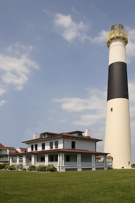 Absecon Lighthouse is located in Atlantic City, New Jersey. Absecon Lighthouse was first lit in 1857 and is the third tallest lighthouse in the US, and the tallest in New Jersey.