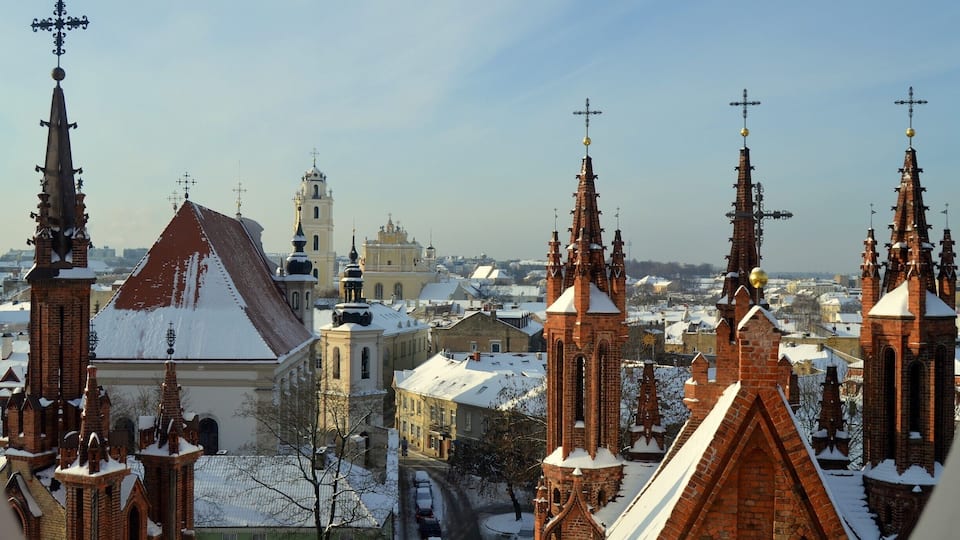 Vilnius old town as seen from the Church of St Francis from Assisi (Bernardine)