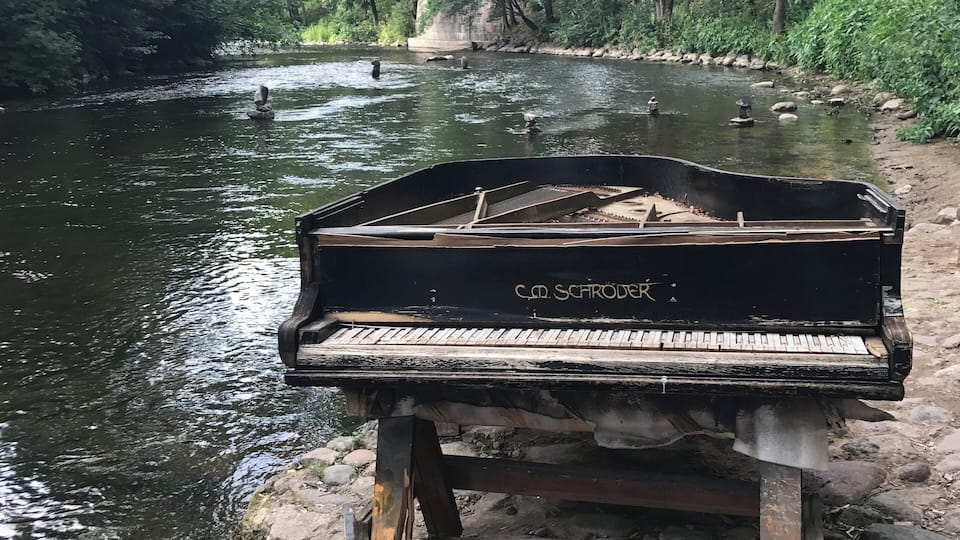 Piano by the river Vilnele.