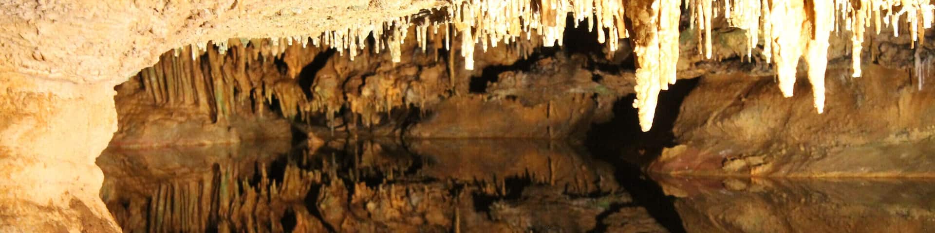 This picture is actually the ceiling and it;s reflection in a very shallow pool. A little touristy, but still a great cavern to explore.