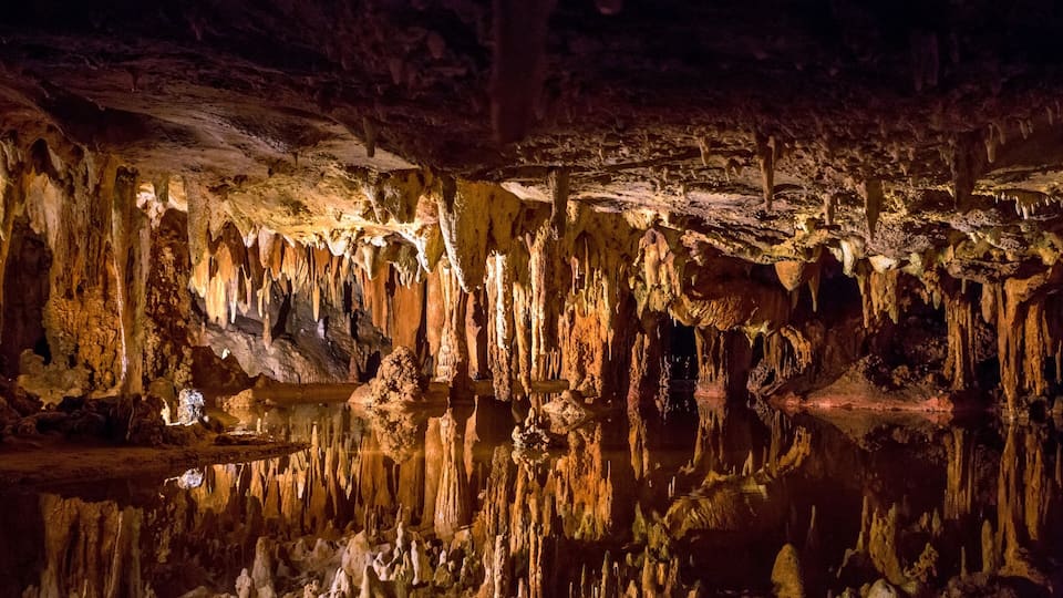 Dream Lake with stalactites in Luray Caverns, Virginia
