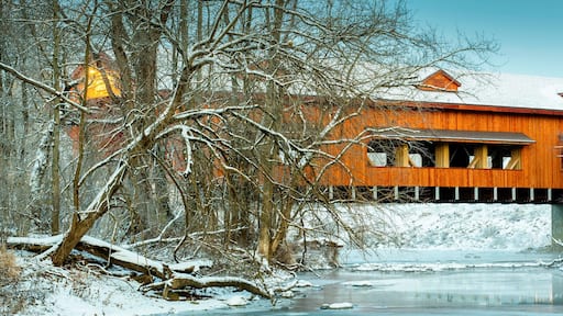 King's Mill Covered Bridge in Marion , Ohio in winter