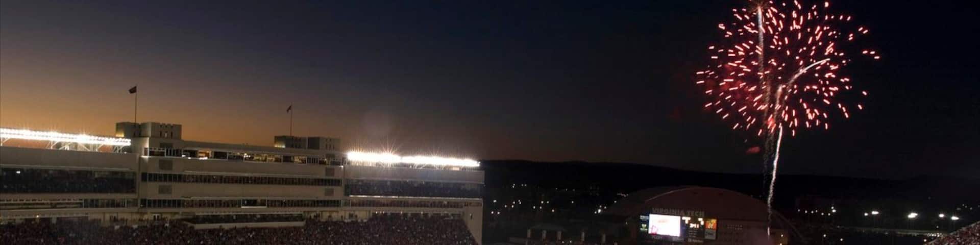 Blacksburg which includes night scenes, nightlife and a sporting event