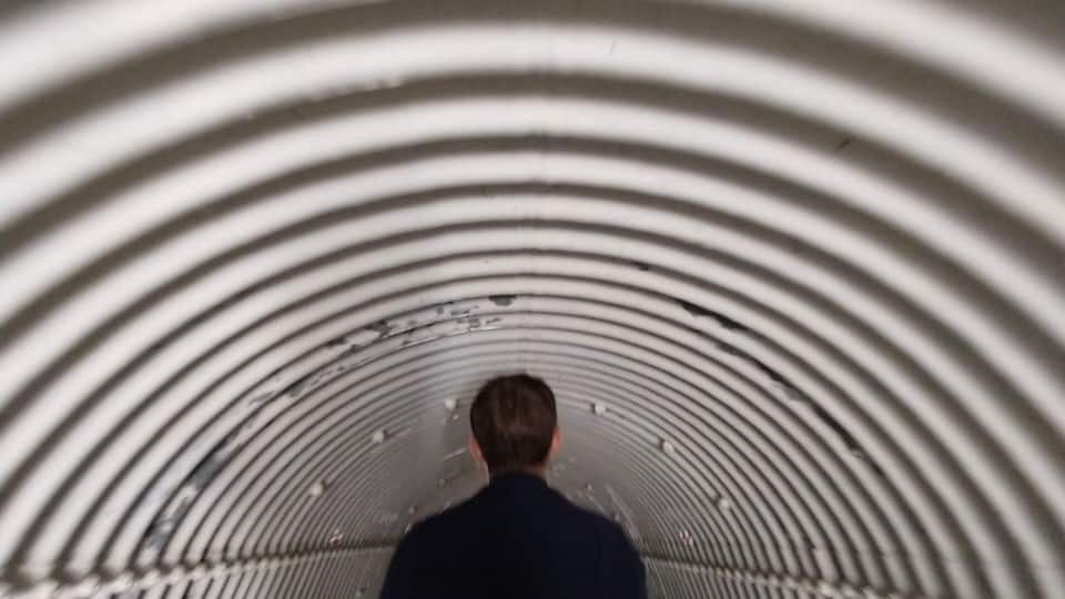 There is a pond and a nature trail near these apartments. You can use this pedestrian tunnel so to avoid the traffic above getting to and fro to the trail and pond.
The shot just came out really cool. Little room left for anyone over 6'2".