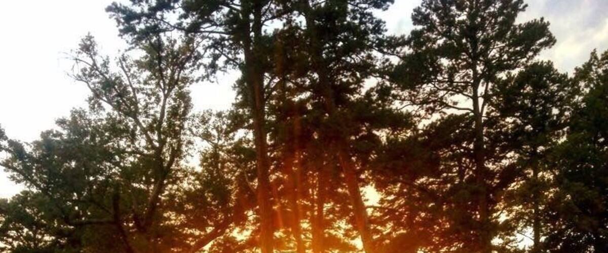 Beautiful sunset in Ballou Park, Danville, Virginia, USA.