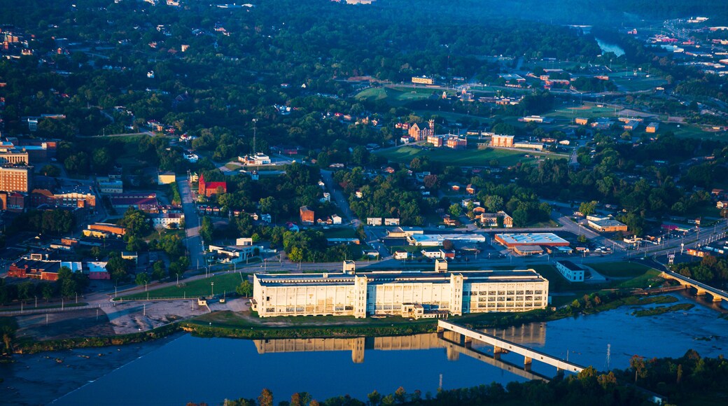 Aerial photograph of White Mill in on the river in Danville, Virginia