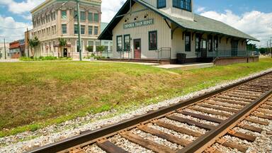 Emporia Virginia Train depot and railroad tracks in rural southeastern Virginia