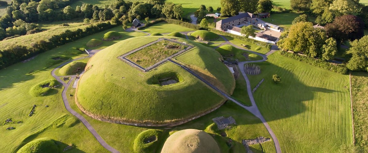 Ancient burial grounds at Knowth, Neolithic monument of the Bru na Boinne Heritage Site; Donore, County Meath, Irealnd