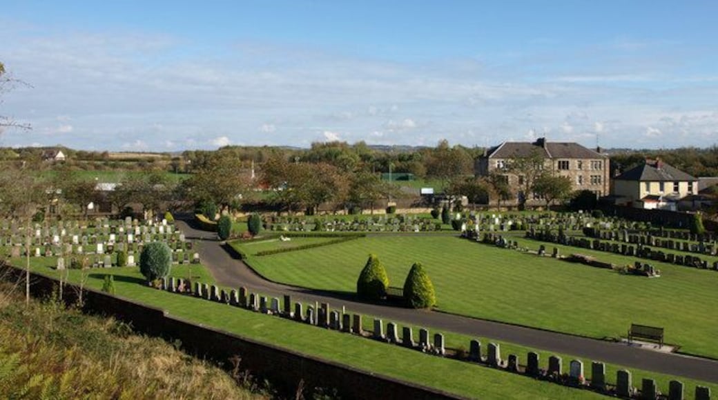 Kilbirnie Cemetery View from the dismantled railway looking east over the new cemetery.