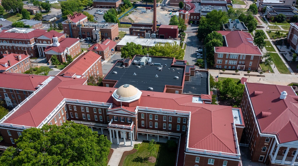 Aerial View of the Rotunda Building on the Longwood University Campus in Farmville Virginia