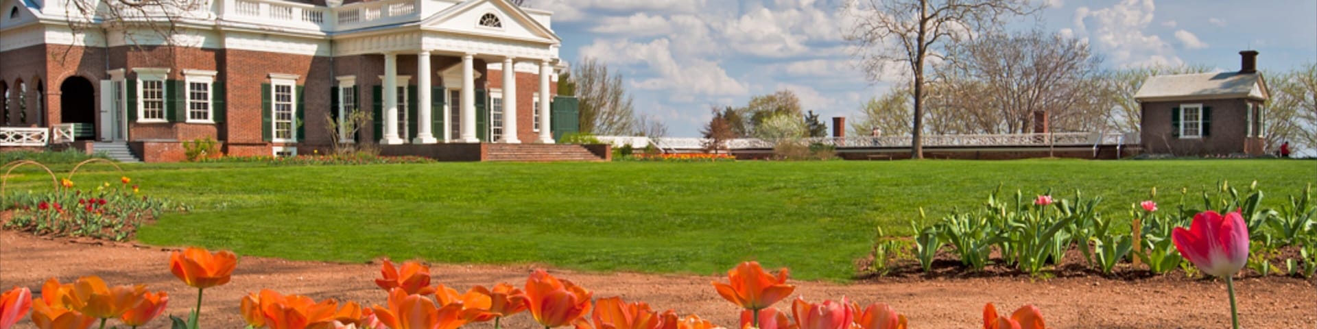 Charlottesville which includes flowers, heritage architecture and a park