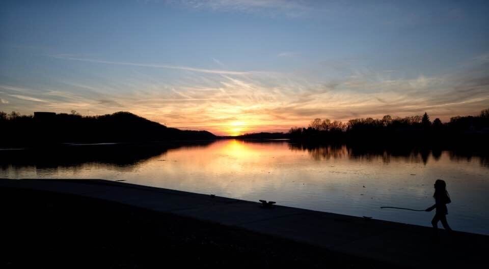 sunset exploring along the Ohio River