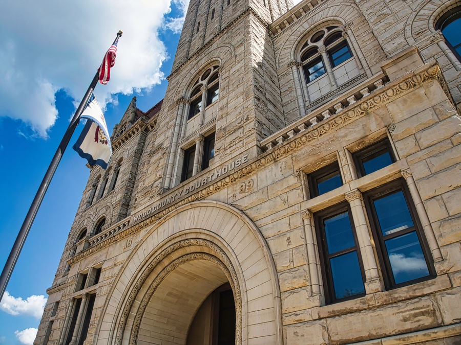 Wood county courthouse in Parkersburg WV USA