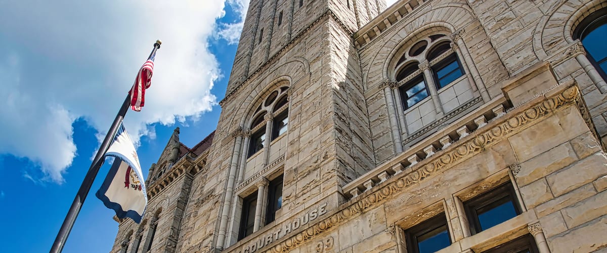 Wood county courthouse in Parkersburg WV USA