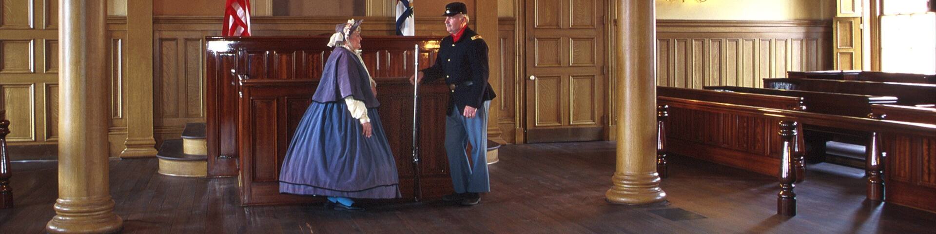 Wheeling showing interior views and an administrative buidling as well as a couple