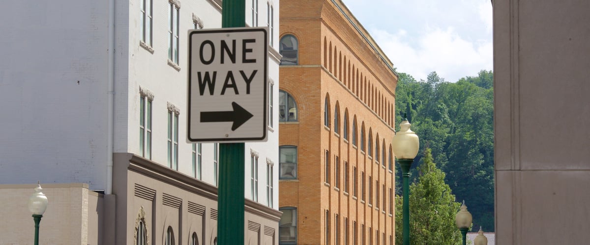 Charleston which includes signage and a city