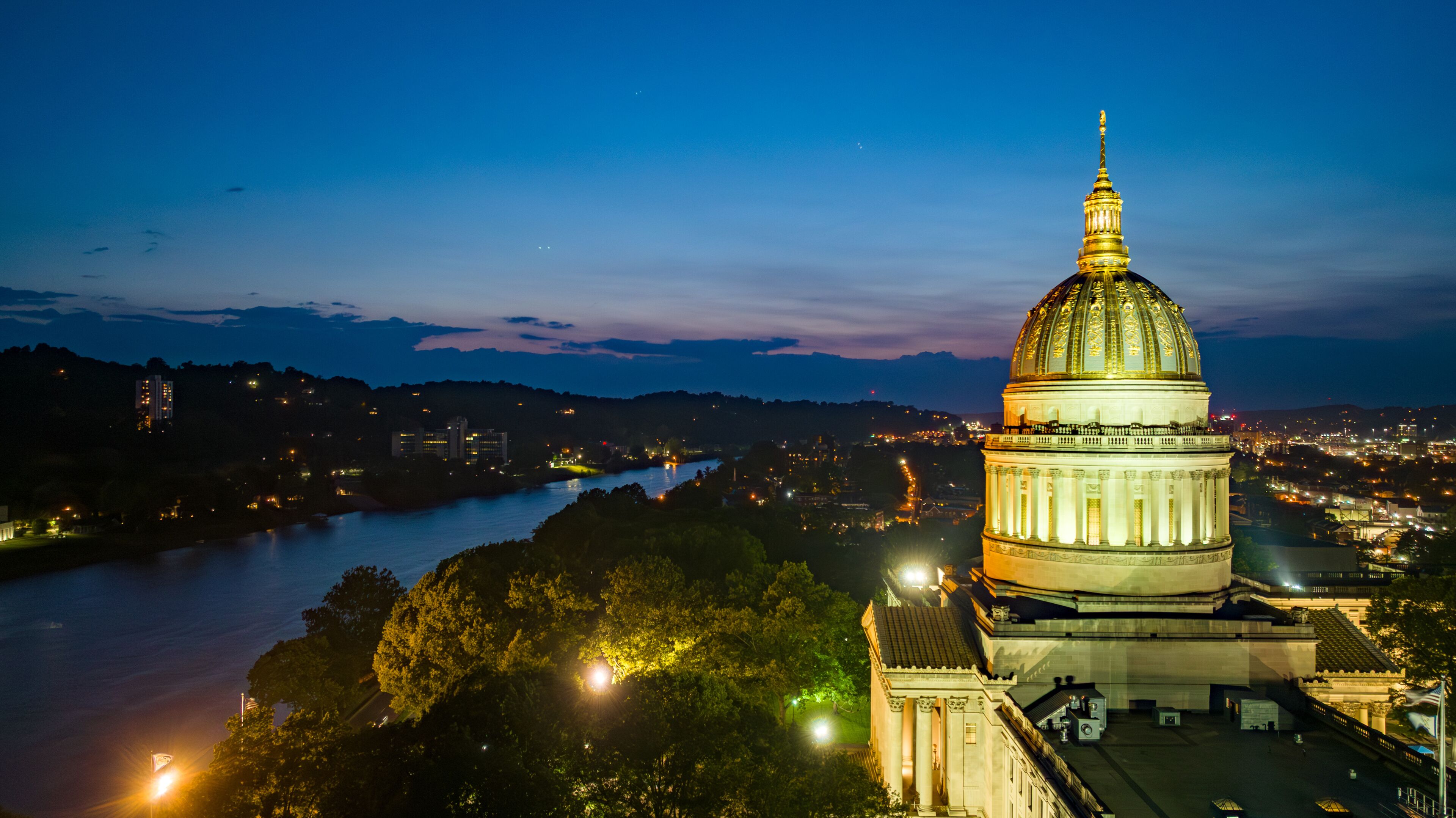 State Capitol at Dusk, Charleston, WV
