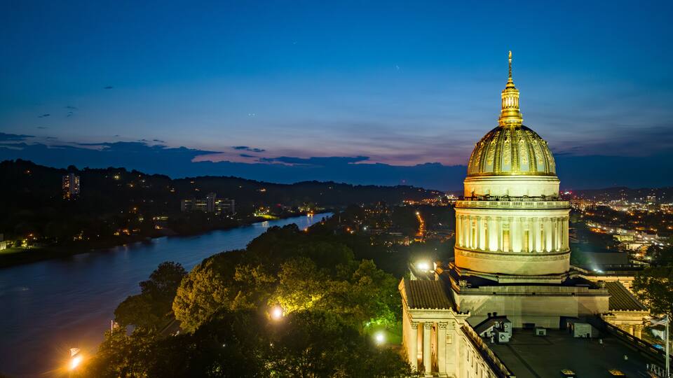 State Capitol at Dusk, Charleston, WV
