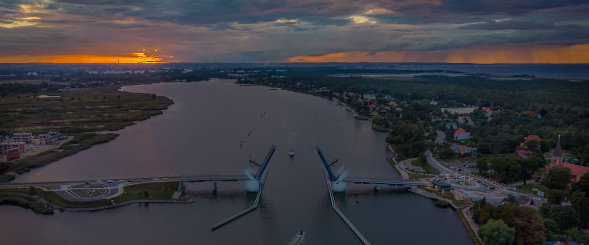 sunset over the river