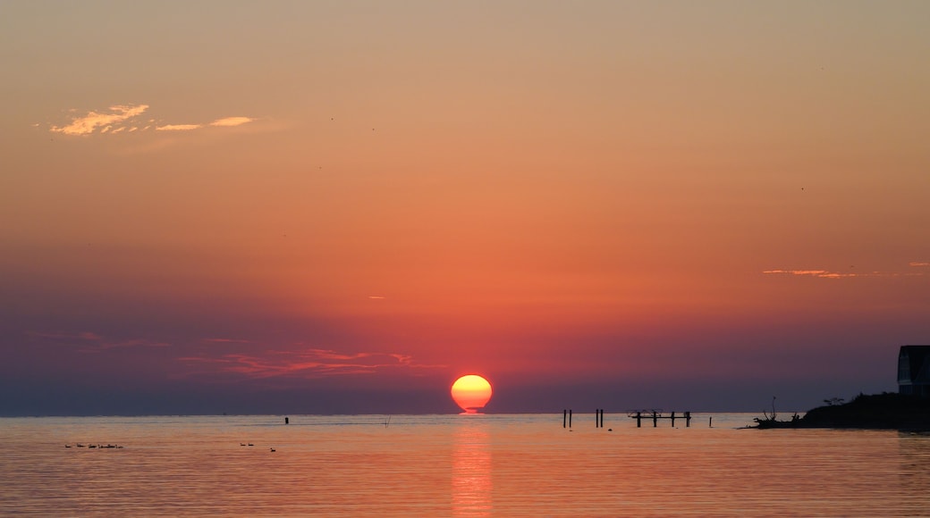 Beautiful sunrise at the mouth of the Connecticut River, Old Saybrook, Connecticut.