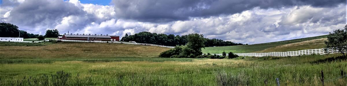 July thunderstorm approaches Horsebarn Hill area at University of Connecticut, Storrs, CT