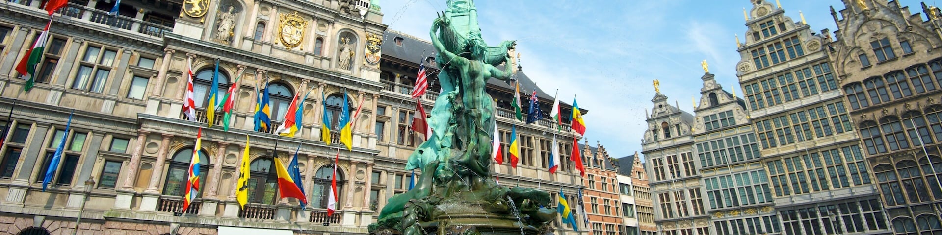 Antwerp Market Square showing a square or plaza, heritage architecture and a city