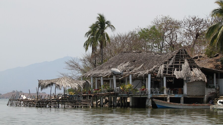 Rustic tourist restaurant in Laguna Coyuca, near Acapulco, Mexico; Shutterstock ID 121852177