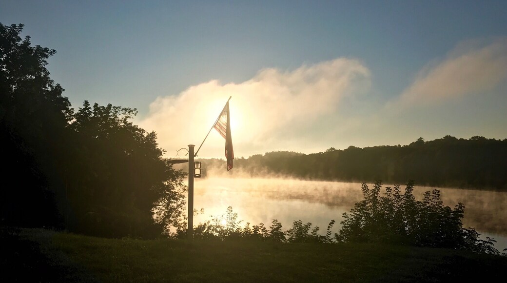 On my way to work on the opening day of school for the year - overlooking the Kennebec river from my backyard.