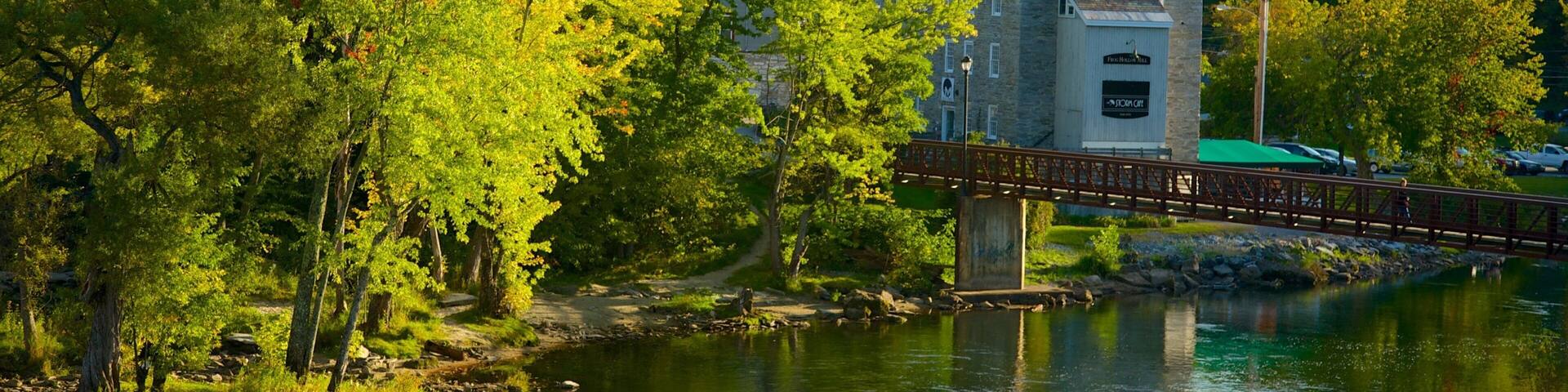 Northern Vermont which includes forests and a river or creek