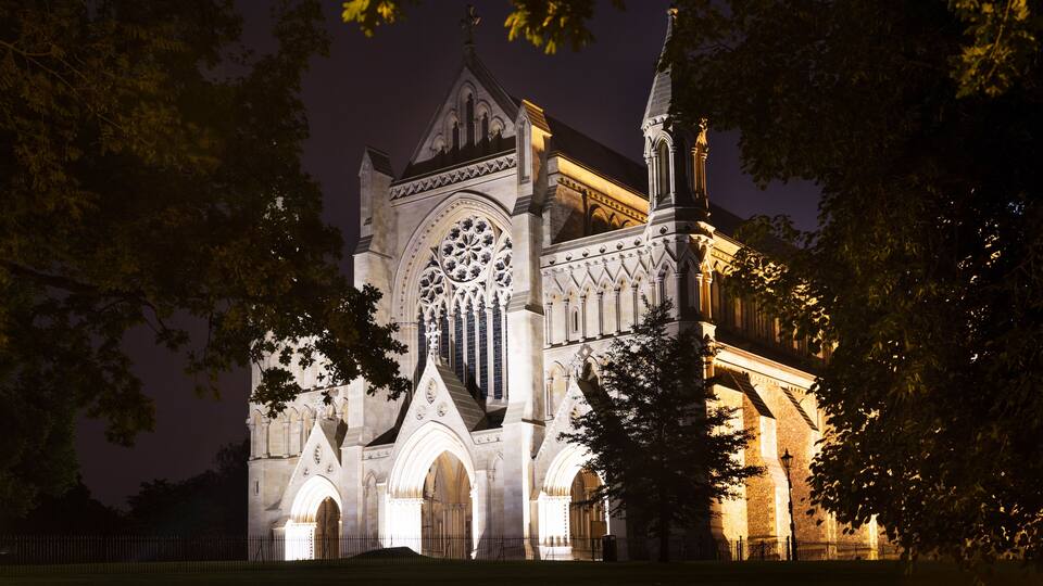 St Albans abbey church illumination England UK