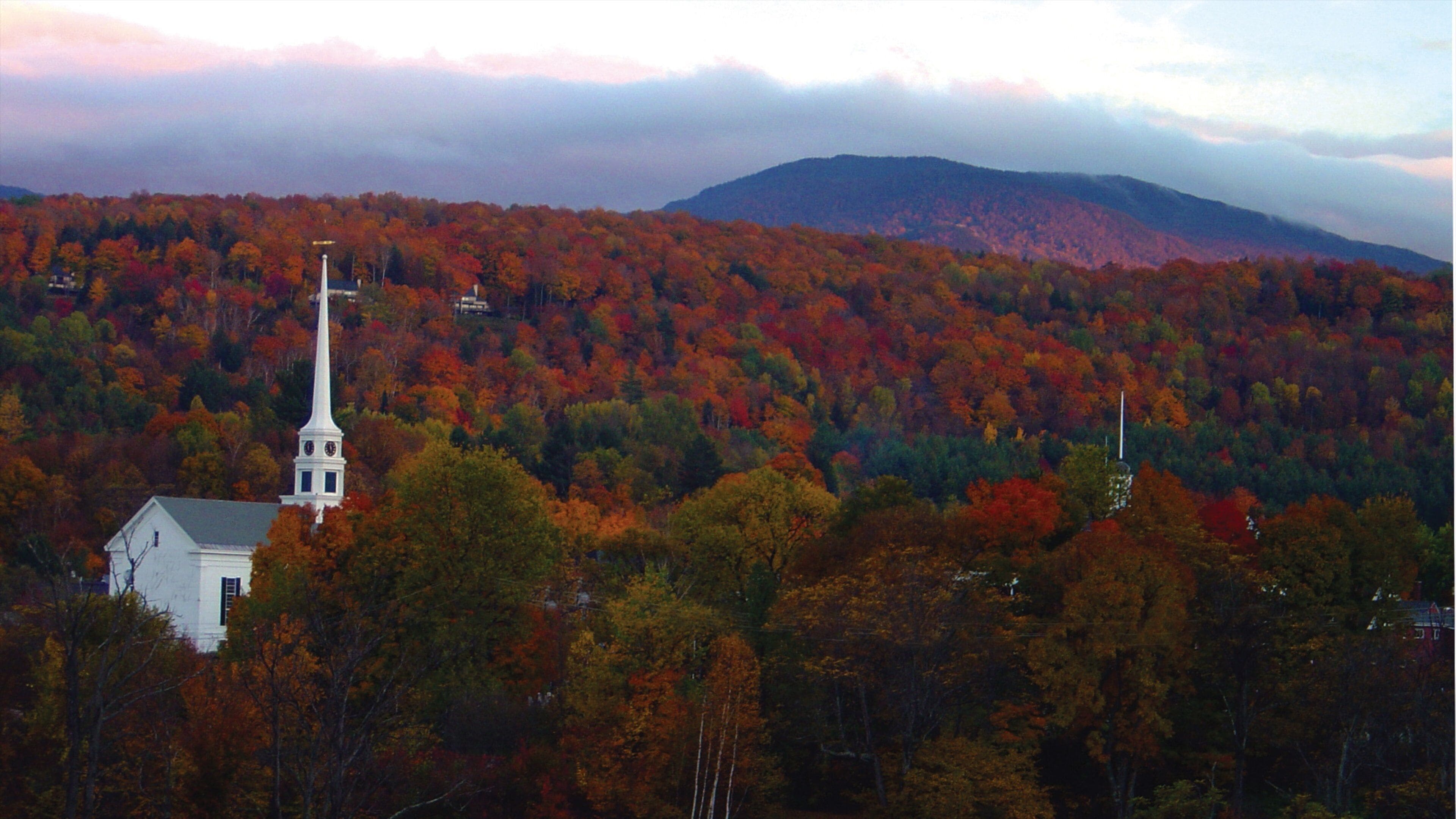 Stowe which includes landscape views, fall colors and tranquil scenes