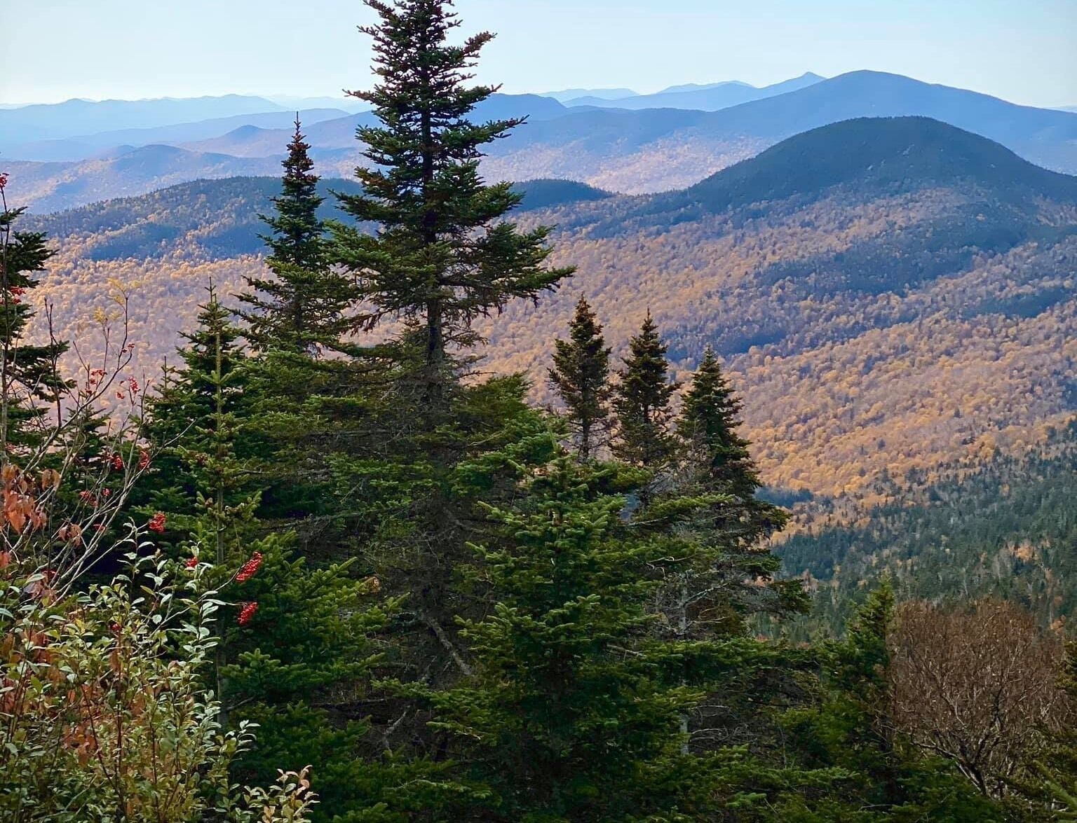 Meanwhile hiking around capturing fall colors somewhere on Stowe Mountain near Stowe, Vermont.