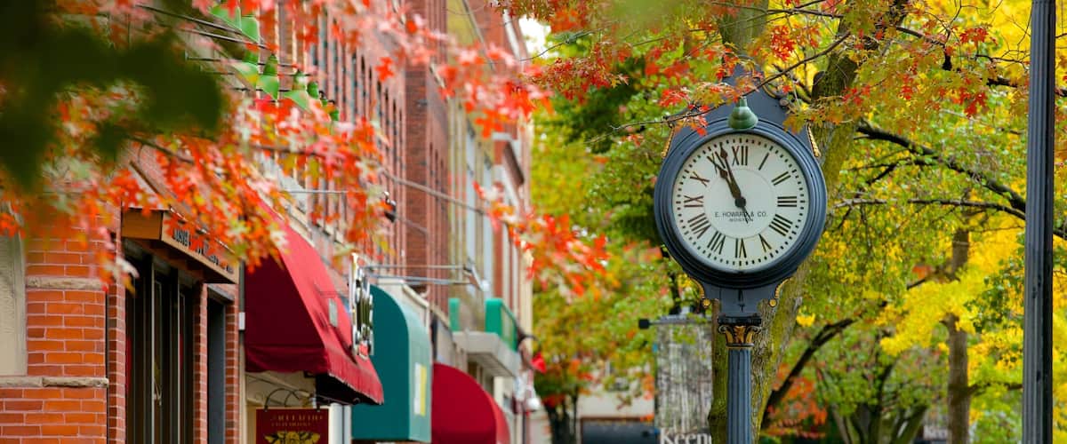 Keene which includes autumn colours and street scenes