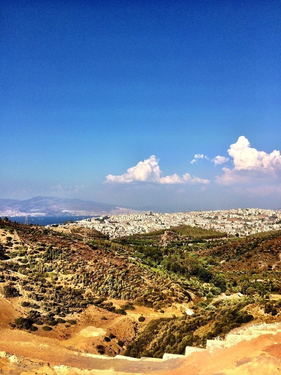 İzmir city and harbour view from Balcova hills 