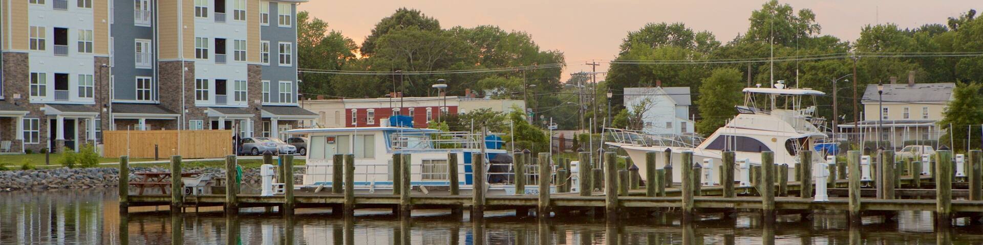 Salisbury which includes a bay or harbor, a marina and a lake or waterhole