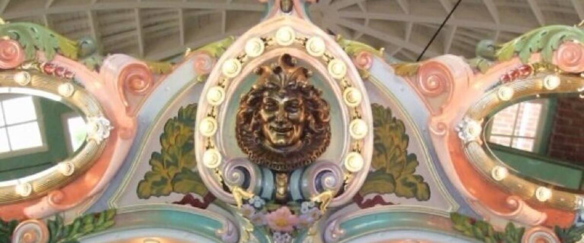 Ornate details of Glen Echo carousel.