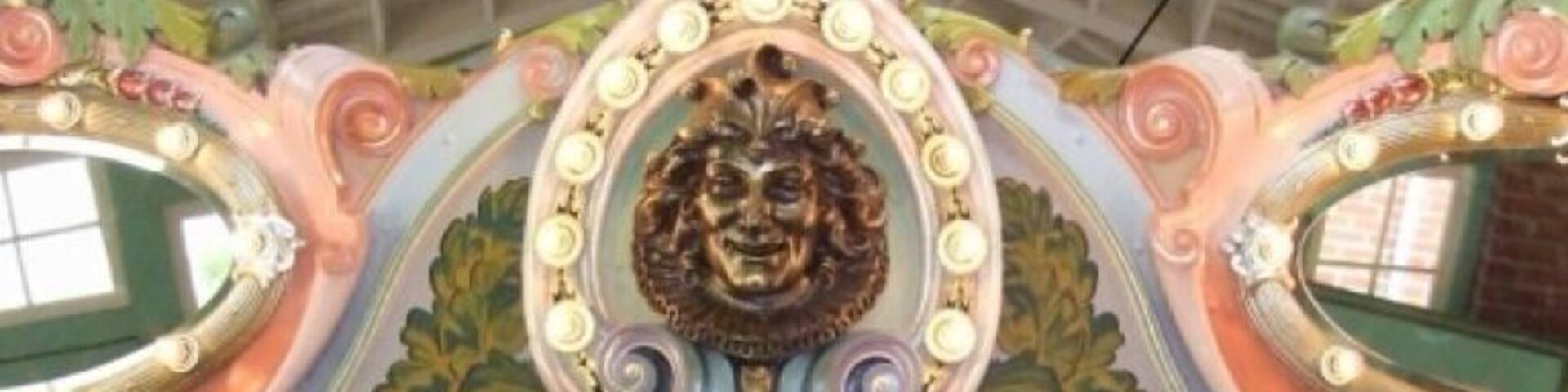 Ornate details of Glen Echo carousel.