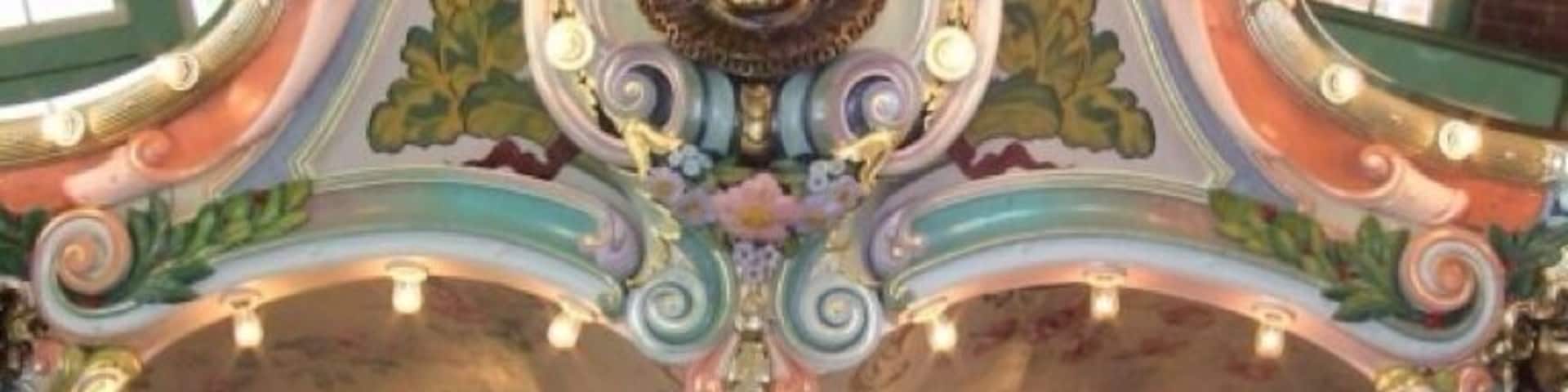 Ornate details of Glen Echo carousel.