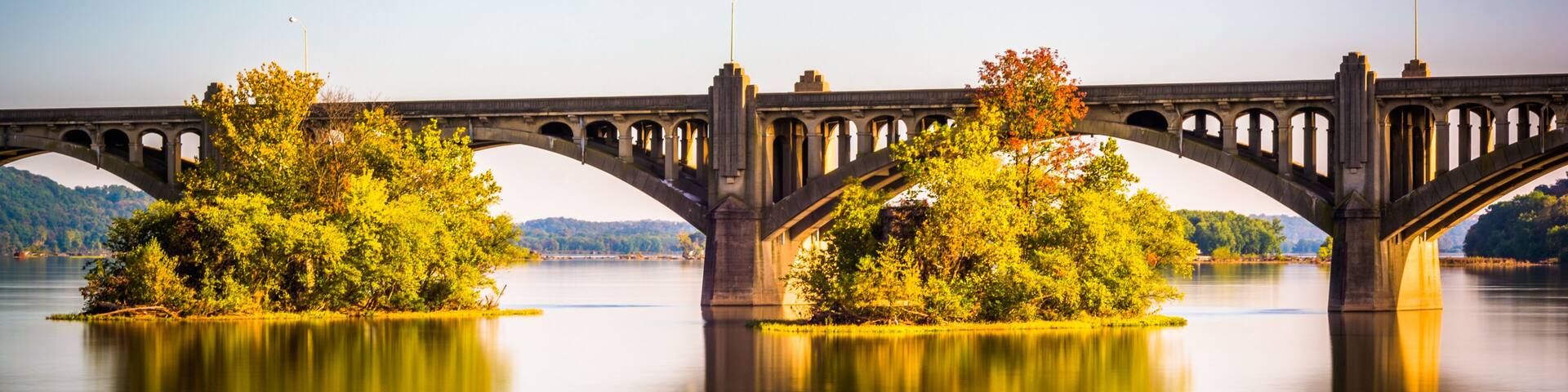 Long exposure of the Veterans Memorial Bridge over the Susquehan