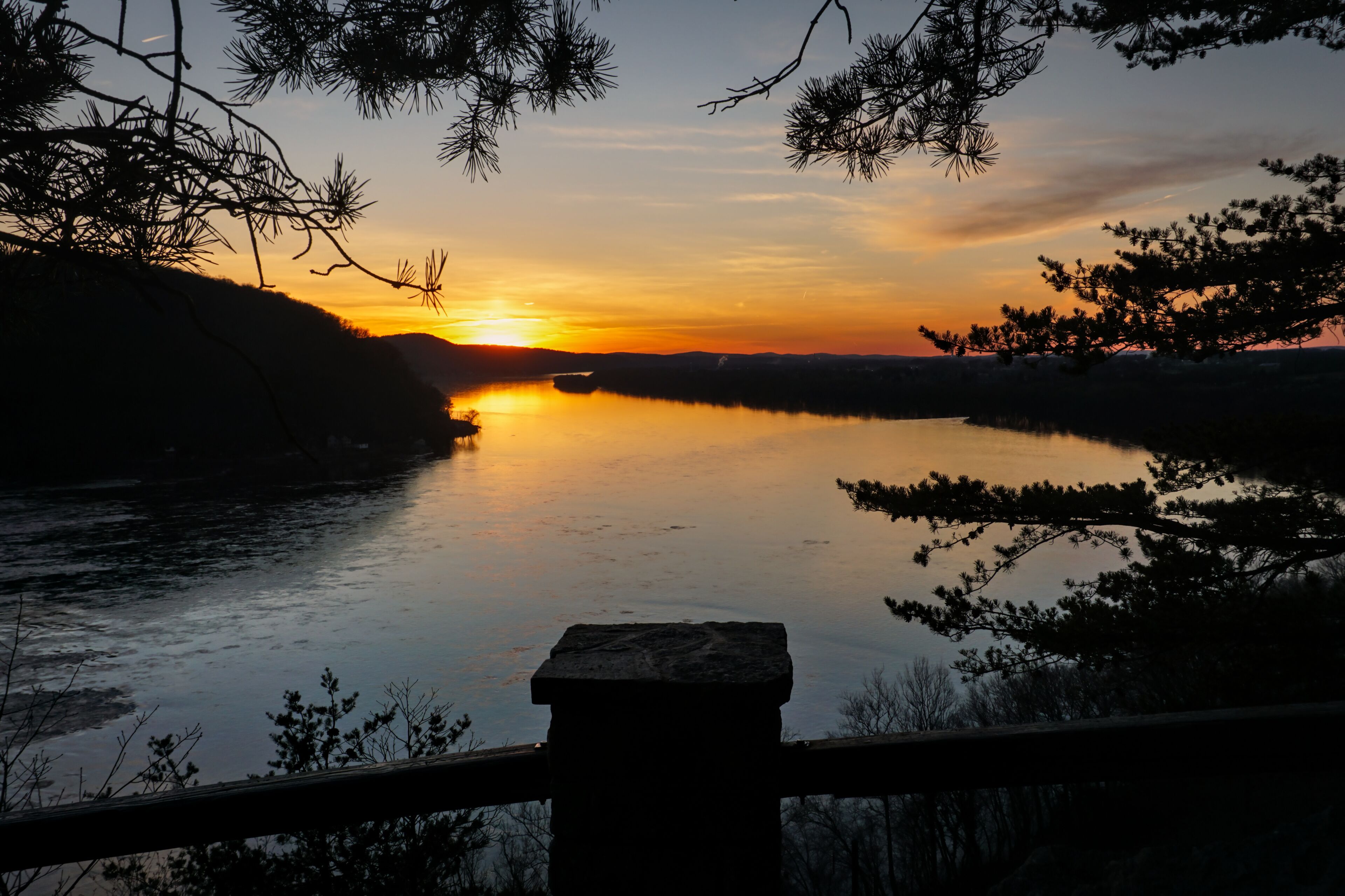 sunset on the river