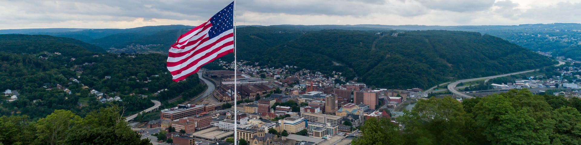 Flag over Johnstown, PA USA