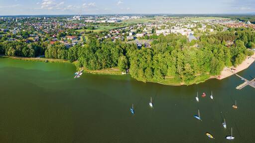Lake view at Tychy and the surrounding nature landscape from Top