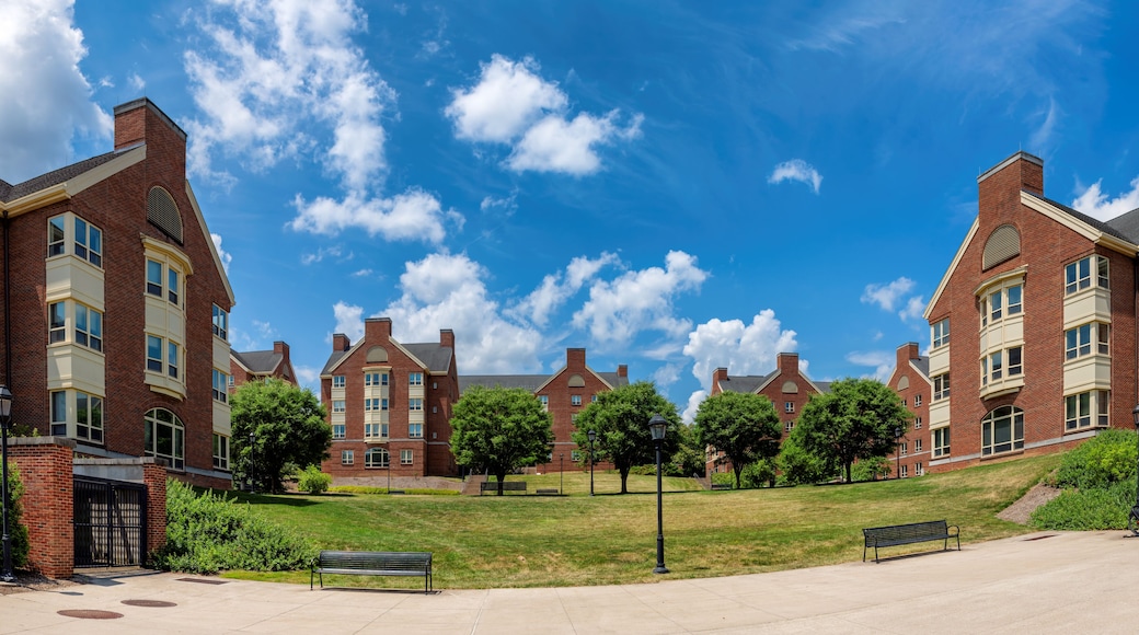 Panoramic view of the campus of Penn State University in sunny summer day, State College, Pennsylvania, USA.