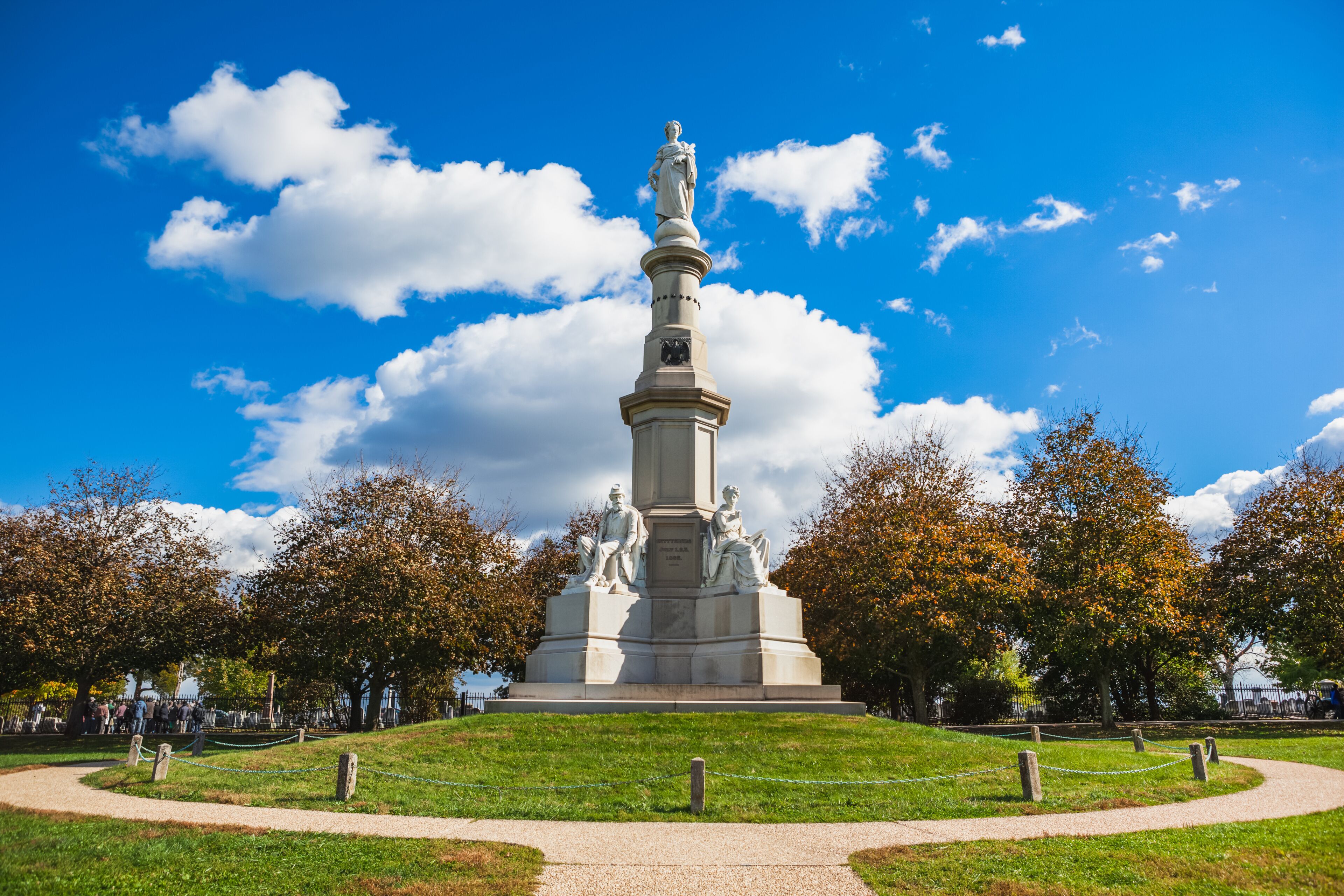 Soldiers' National Monument at Gettysburg National Battlefield by sculptor Randolph Rogers and designer J. G. Batterson, completed in 1869
