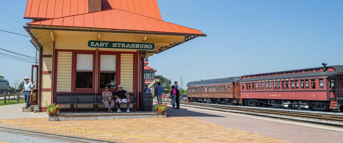 Lancaster showing railway items and signage