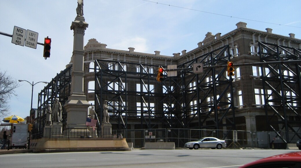 A bit of history, the facade of the Watt and Shand department store preserved to become part of the Lancaster Convention Center