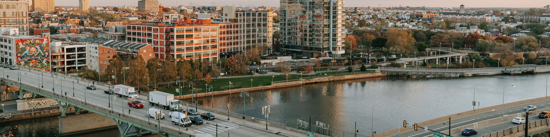 Southeast Pennsylvania featuring a sunset, a river or creek and landscape views