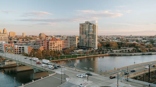 Southeast Pennsylvania featuring a sunset, a river or creek and landscape views